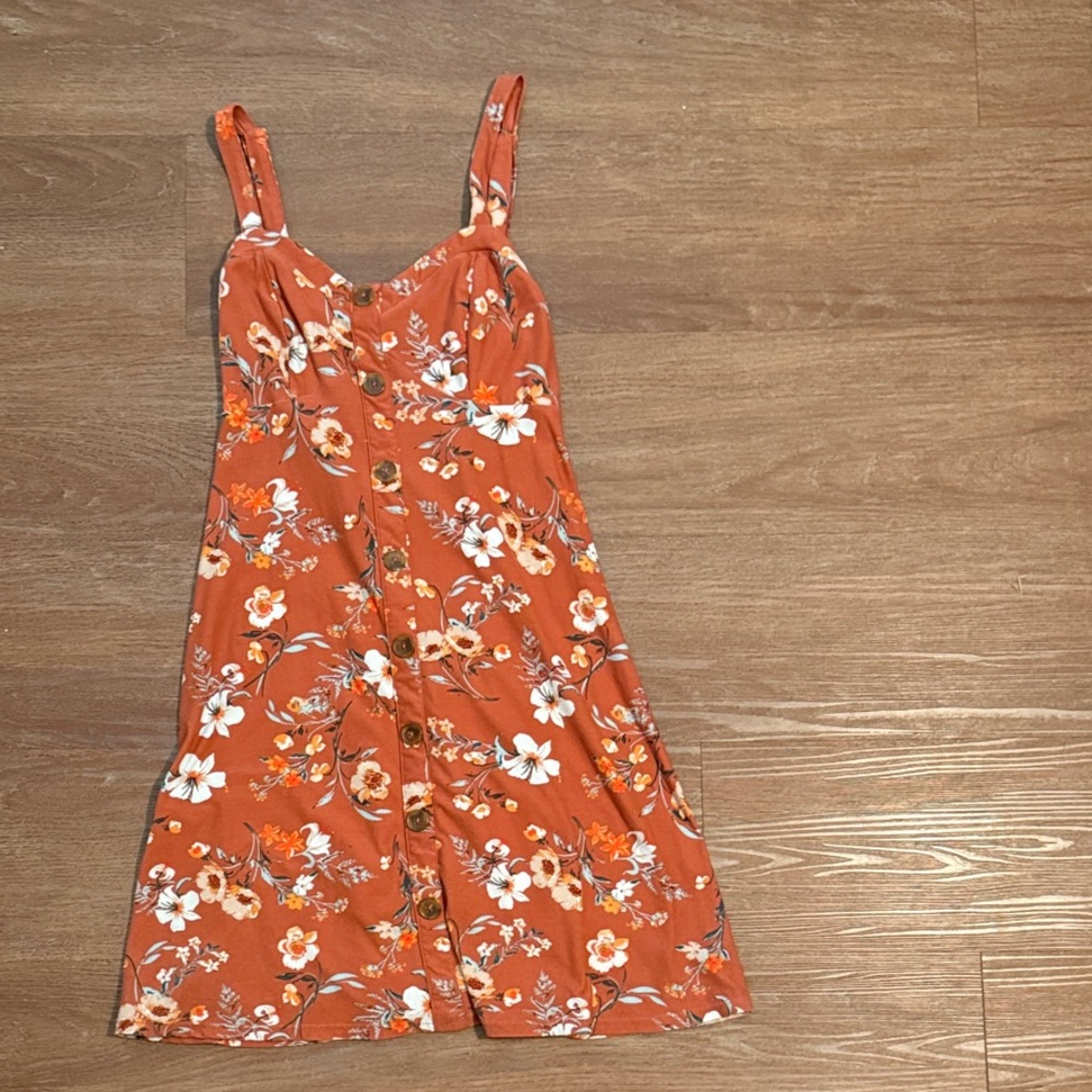 No Boundaries Orange Floral Dress